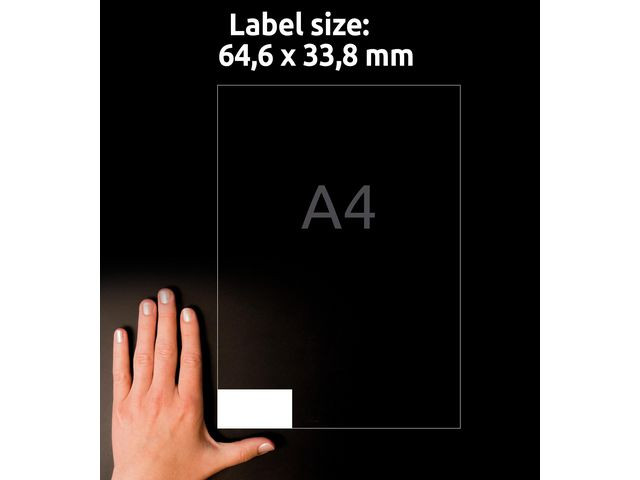 Etikett Avery Ultragr 64,6X33,8Mm (2400 stk)