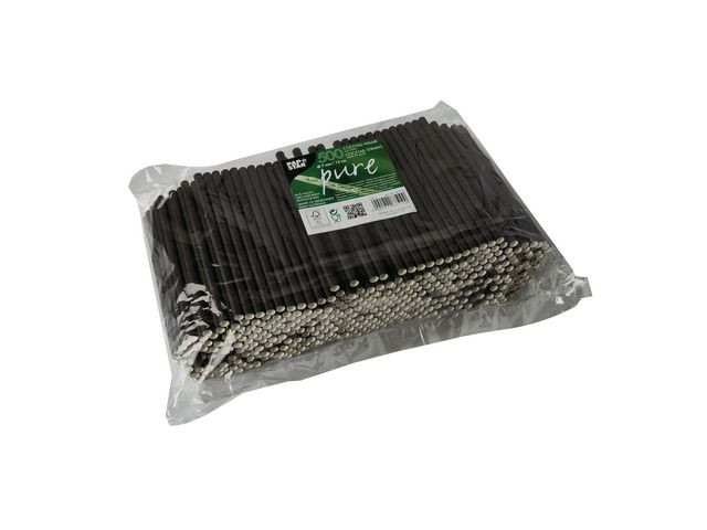 Papirsugerør Pure 0,7X15Cm Sort (500 stk)