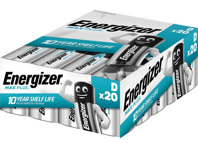 Batteri Energizer Max Plus D (20 stk)