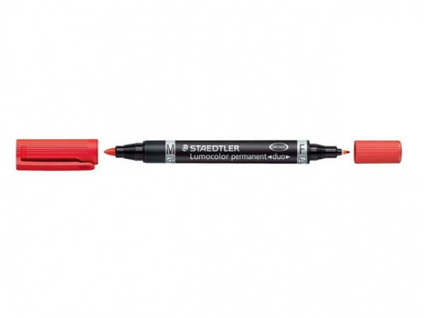 Merkepenn Lumocolor Duo 0,6-1,5Mm Rød (10 stk)