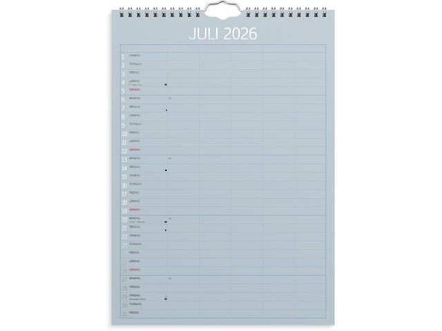 Familiekalender Grieg 2026 Color A4