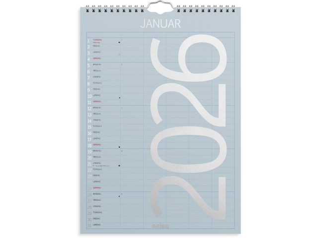 BildeFamiliekalender Grieg 2026 Color A4