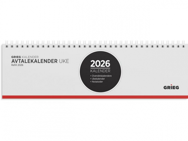 Avtalekalender Grieg 2026 Spiral