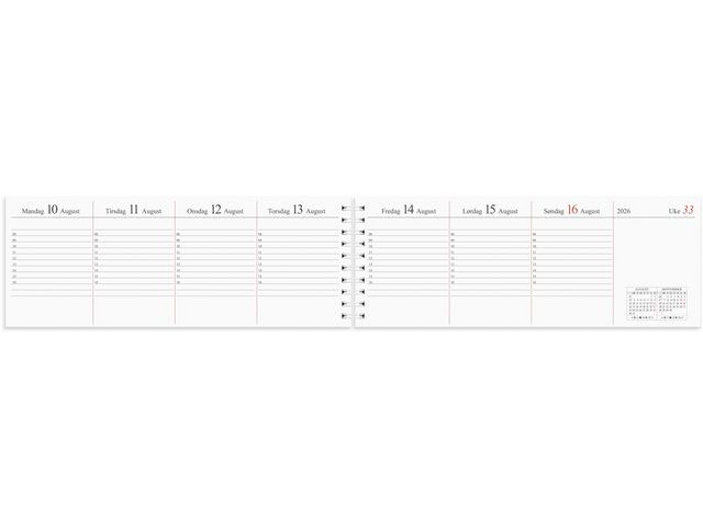 Plankalender Grieg 2026 Spiral