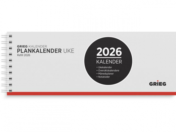 Plankalender Grieg 2026 Spiral