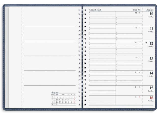 Ukekalender Grieg Scorpio A5 2026 Blå