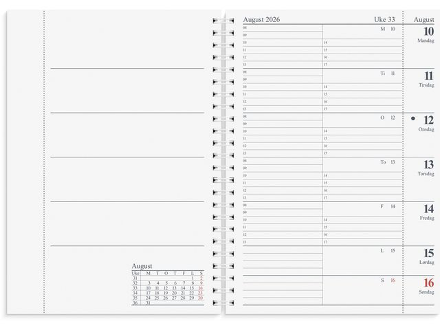 Ukekalender Grieg Scorpio A5 2026 Refill