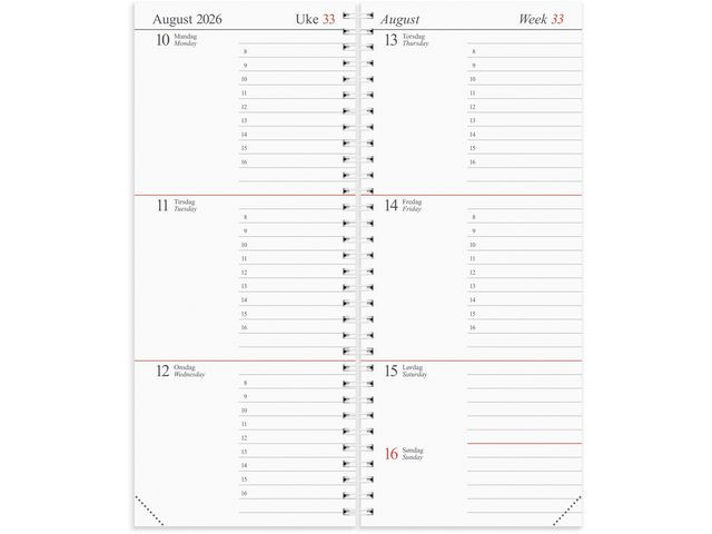 Journalkalender Grieg 2026 Spiral Refill