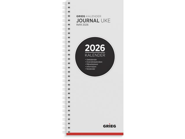BildeJournalkalender Grieg 2026 Spiral Refill