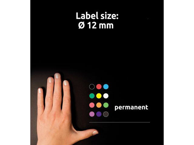 Etikett Avery Manuell Ø12Mm Gul (270 stk)