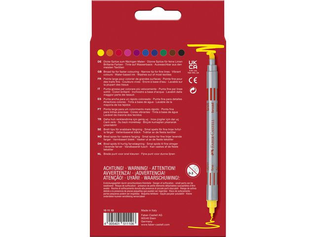 Tusj Faber Castell Dobbel Spiss (10 stk)