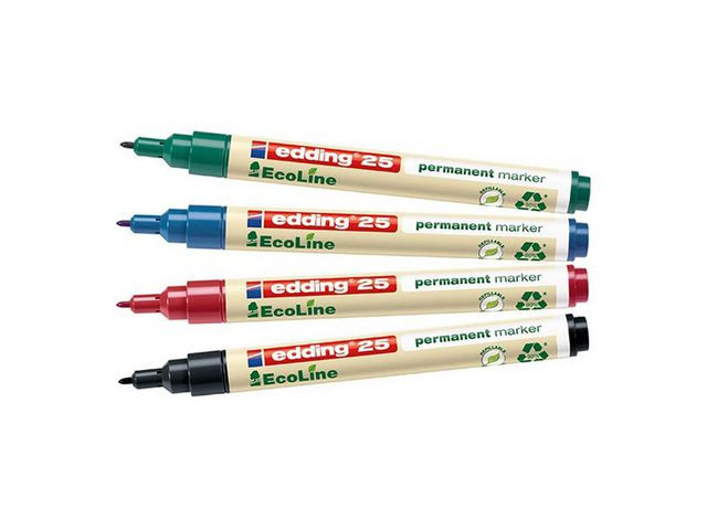 Merkepenn Edding 25 Ecoline Sort (10 stk)