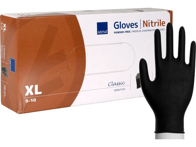 Hanske Abena C.s Nitril U/P Xl Sort (100 stk)