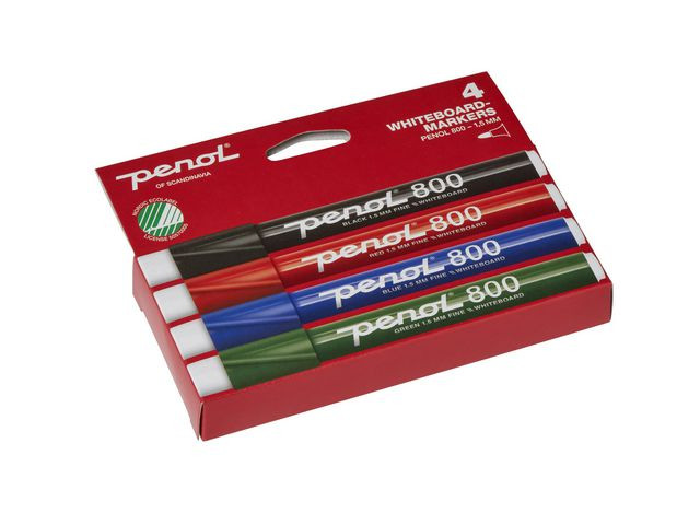 BildeWhiteboardpenn Penol 800 Rund Assort (4 stk)