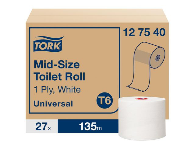 Toalettpapir Tork Univ. 1L 135M T6 (27 stk)