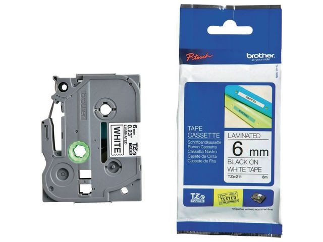Brother TZe tape 6mmx8m black/white