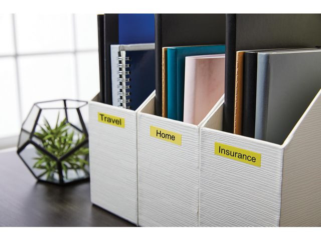 Dymo Teip D1 12mmx7m sort/gul