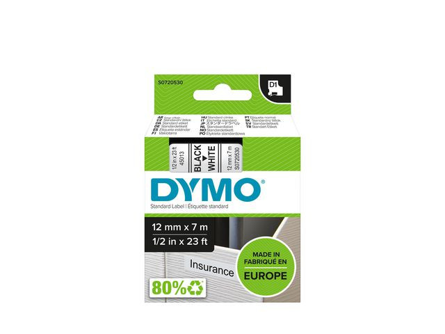 DYMO Ribbon S0720530 45013 12mm Black on White