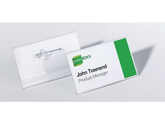 Navneskilt Durable 40X75Mm M/Nål (100 stk)