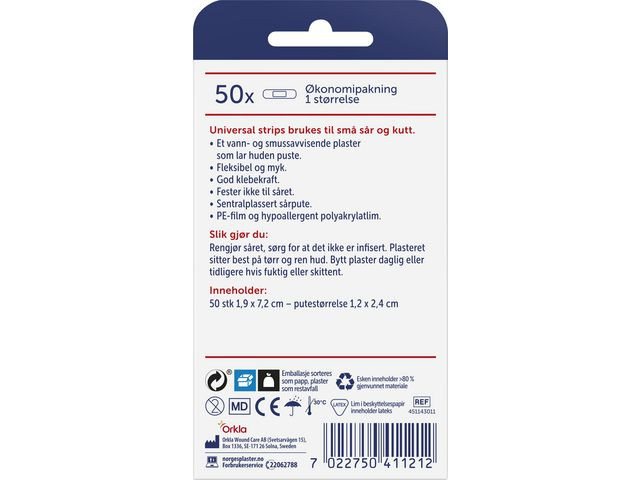 Plaster Norgesplaster Uni. Økonomi 50Stk (10 pakker)