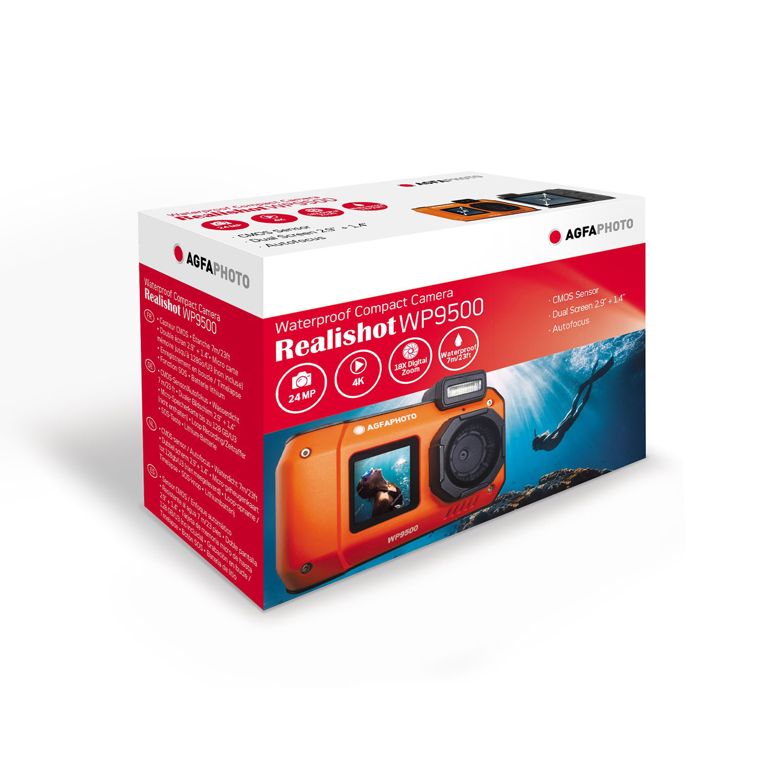 AGFAPHOTO Digital Camera WP9500 CMOS WP Orange Full HD