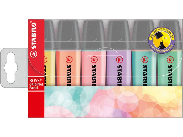 BildeTekstmarker Stabilo Boss Pastel (6 stk)
