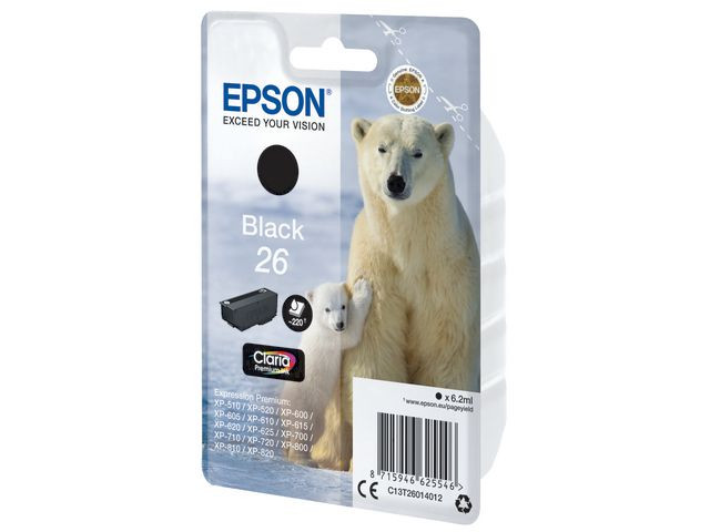 Blekk Epson 26 C13T26014012 Sort