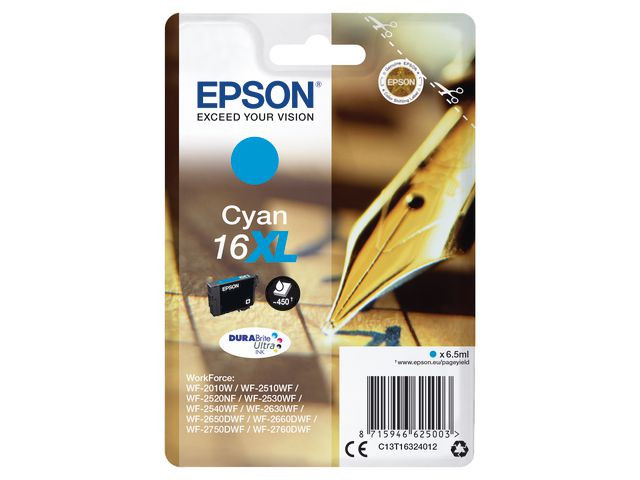 BildeBlekk Epson 16Xl C13T16324012 Cyan