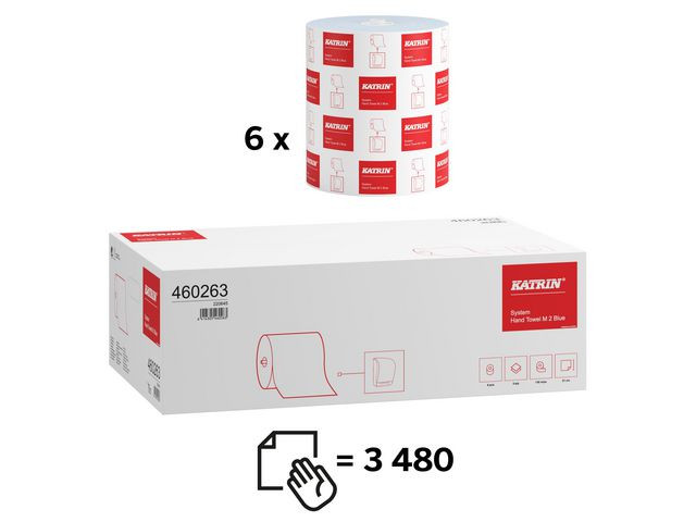 Tørkerull Katrin System M 2L 130M Blå (6 ruller)
