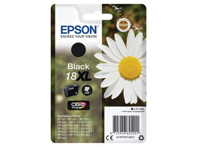 BildeEPSON Ink C13T18114012 18XL Black Daisy