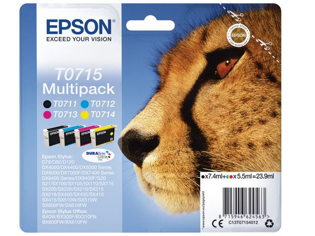 BildeEPSON Ink C13T07154012 T0715 Multipack Cheetah
