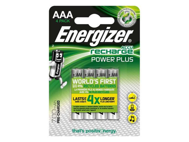 BildeBatteri Energizer Recharge Aaa/Nh12 (4 stk)