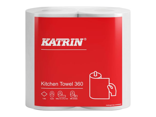 BildeKjøkkenrull Katrin 360 1L 100M (2 stk/pk, 6 pakker)