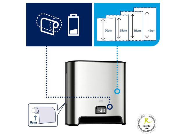 Dispenser Tork Sensor Håndtørk H1 Stål