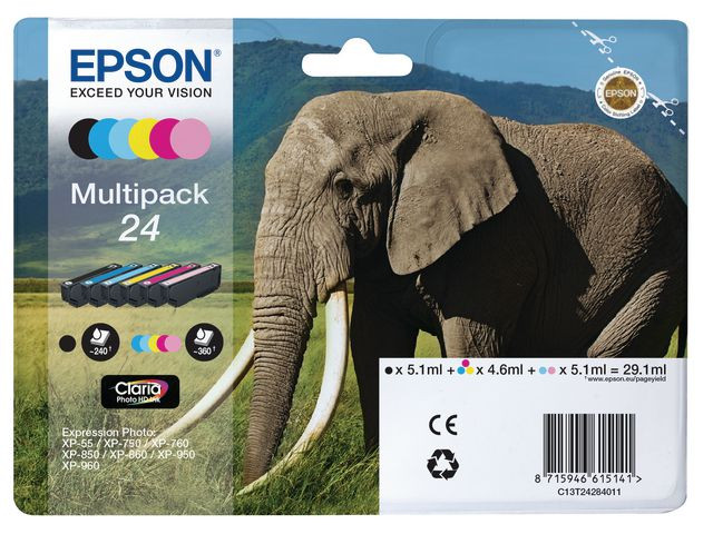 BildeEPSON Ink C13T24284011 24 Multipack Elephant