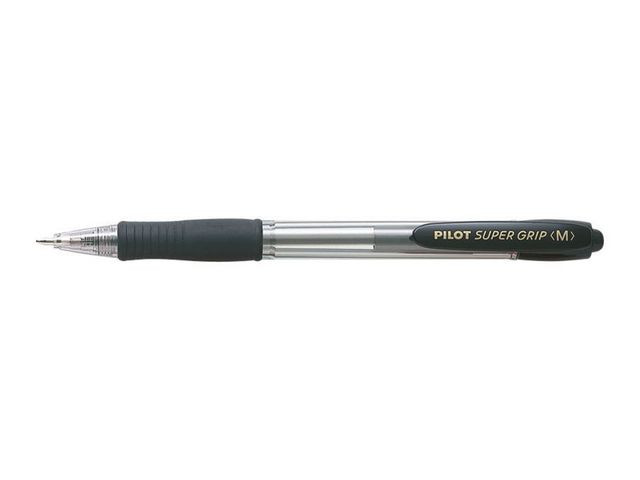 Kulepenn Pilot Supergrip M Sort (12 stk)
