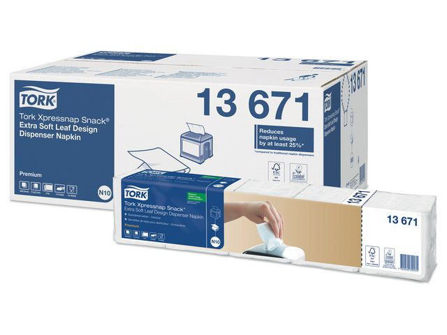 BildeDispenserserviett Tork N10 2L Hvit (500 stk/pk, 8 pakker)