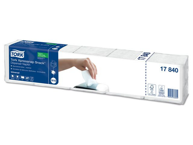 Dispenserserviett Tork N10 1L Hvit (1125 stk/pk, 8 pakker)