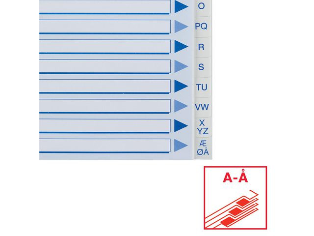 Register Esselte A4 Plast Maxi A-Å Hvit