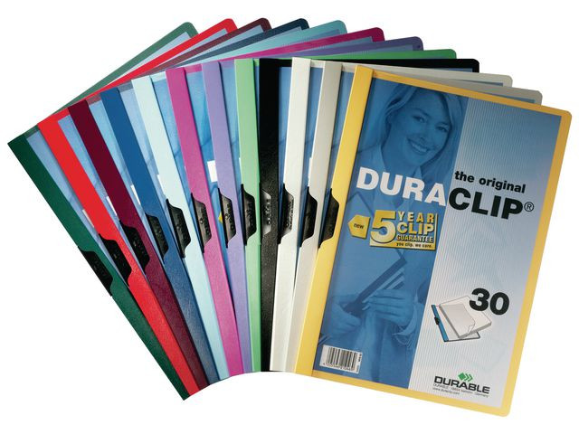 Klemmappe Duraclip A4 60 Ark Hvit