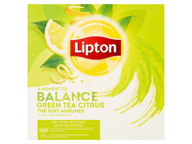 Te Lipton Grønn M/Sitron (100 stk)