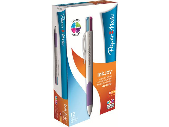 Kulepenn Papermate Inkjoy 4 Farger Fun (12 stk)