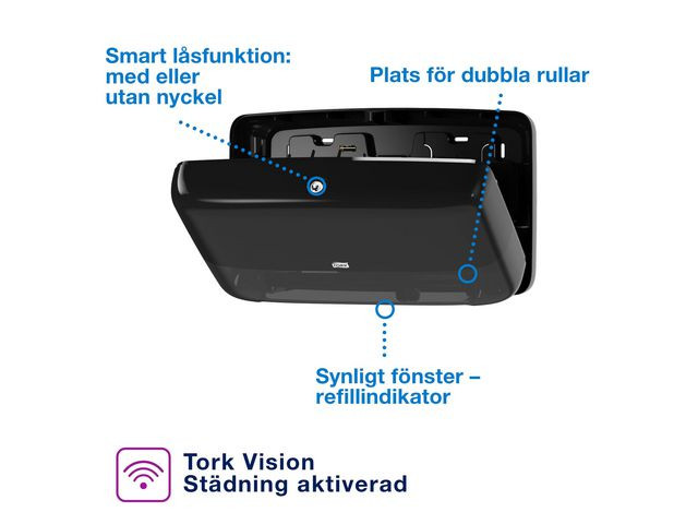 Dispenser Tork Twin Mini Jumbo T2 Sort