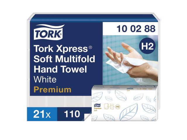 BildeTørkeark Tork Premium M Myk 2L H2 (110 stk/pk, 21 pakker)