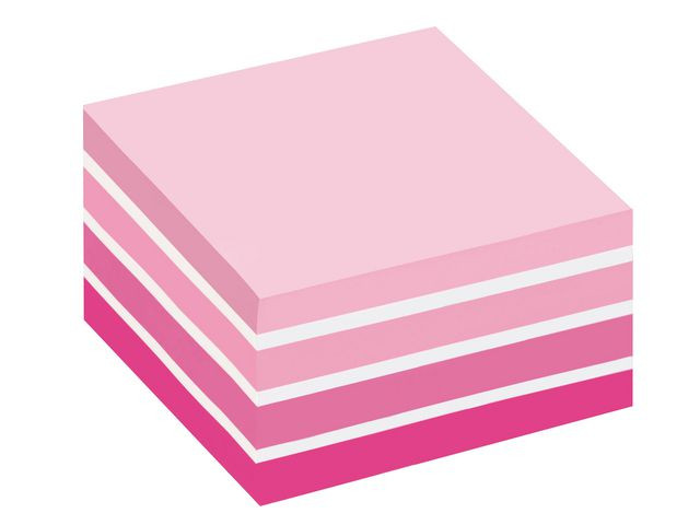 Notatkube Post-It 76X76 Ass Rosa/Hvit