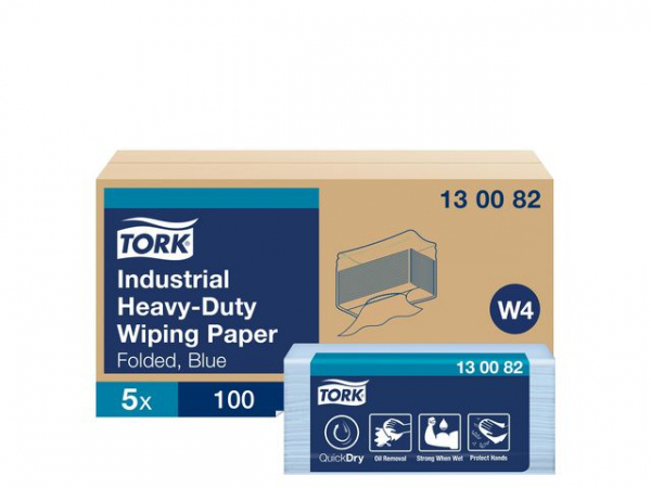 Klut Tork Plus Sterk 3L W4 Blå (100 stk/pk, 5 pakker)