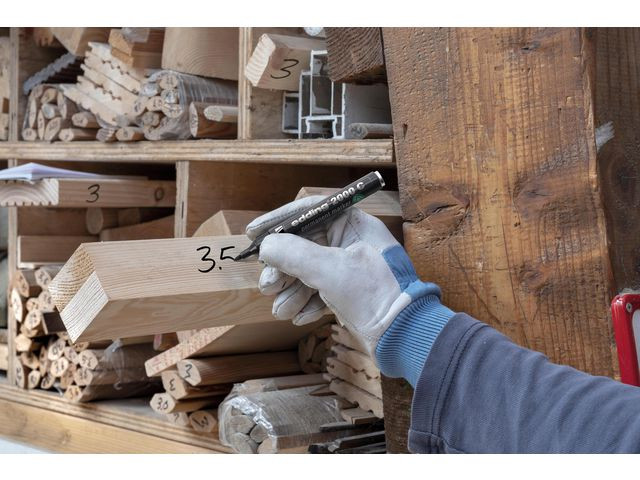 Merkepenn Edding 2000 Rund Sort Blister (10 stk)