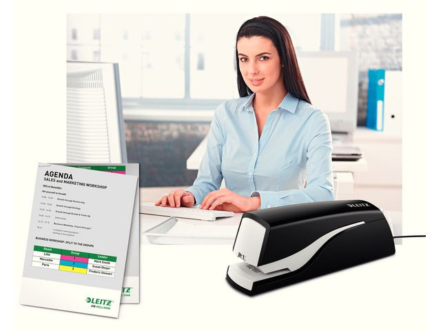 Stiftemaskin Leitz 5532 El. 10 Ark Sort