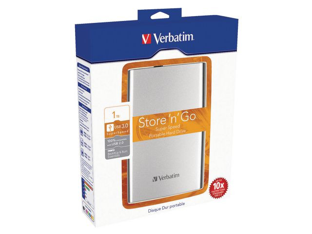Harddisk Verbatim 2.5" Usb 3.0 1Tb Sølv