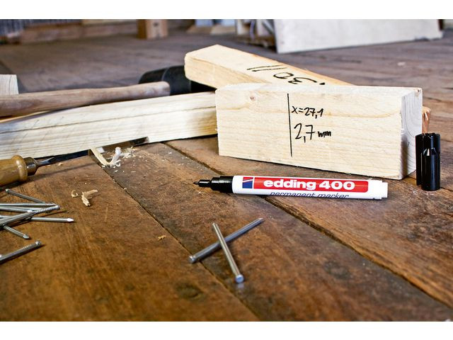 Merkepenn Edding 400 Rund Sort (10 stk)